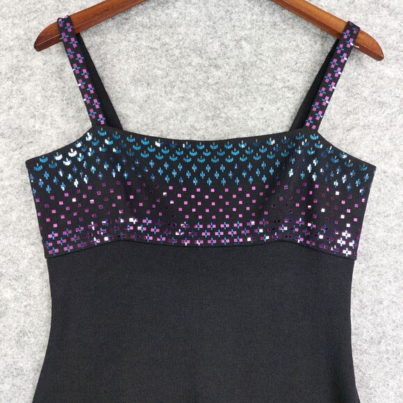 St. John Evening by Marie Gray Sz 10 Black Santana Knit Embellished Maxi Dress - Picture 2 of 14